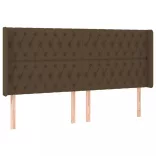 sötétbarna szövet fejtámla szárnyakkal 203x16x118/128 cm