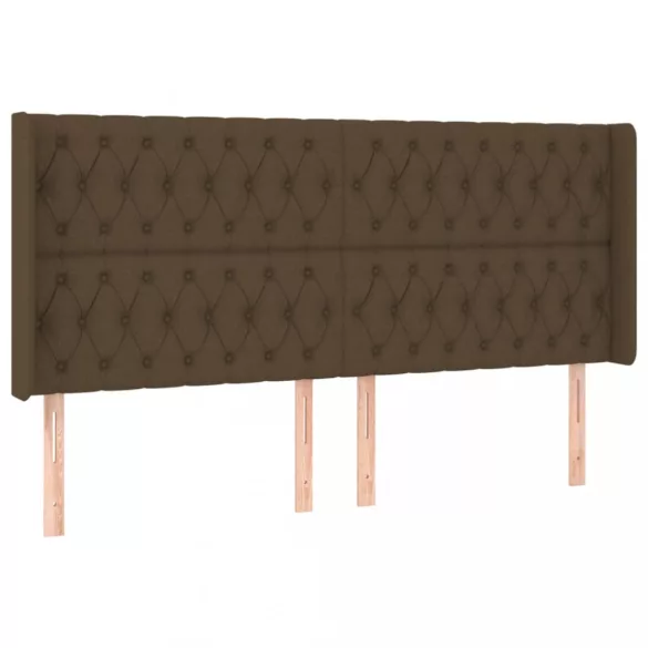 sötétbarna szövet fejtámla szárnyakkal 203x16x118/128 cm
