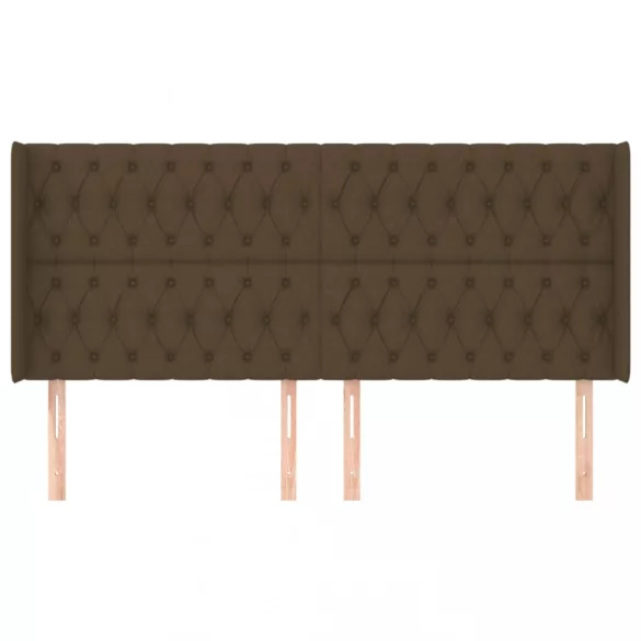 sötétbarna szövet fejtámla szárnyakkal 203x16x118/128 cm