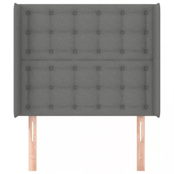 sötétszürke szövet fejtámla szárnyakkal 83x16x118/128 cm