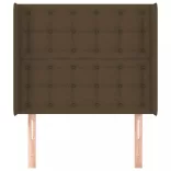 sötétbarna szövet fejtámla szárnyakkal 93x16x118/128 cm
