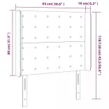 sötétbarna szövet fejtámla szárnyakkal 93x16x118/128 cm