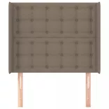 tópszínű szövet fejtámla szárnyakkal 93x16x118/128 cm