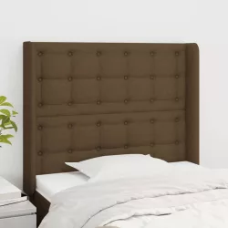   sötétbarna szövet fejtámla szárnyakkal 103x16x118/128 cm