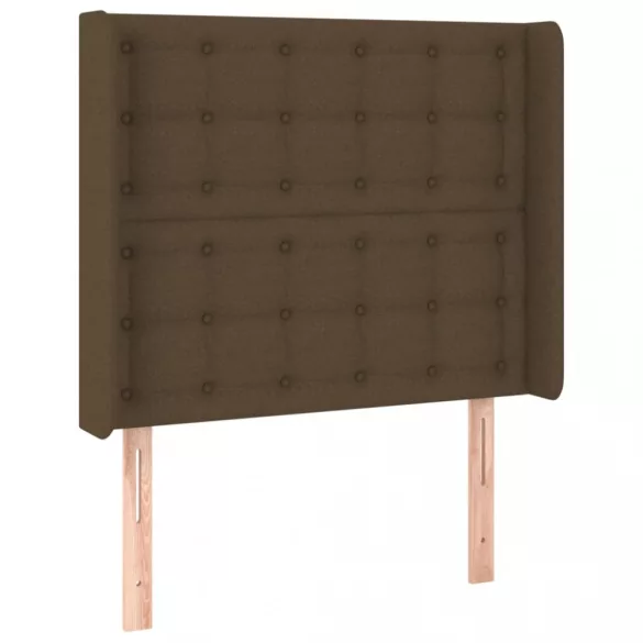sötétbarna szövet fejtámla szárnyakkal 103x16x118/128 cm