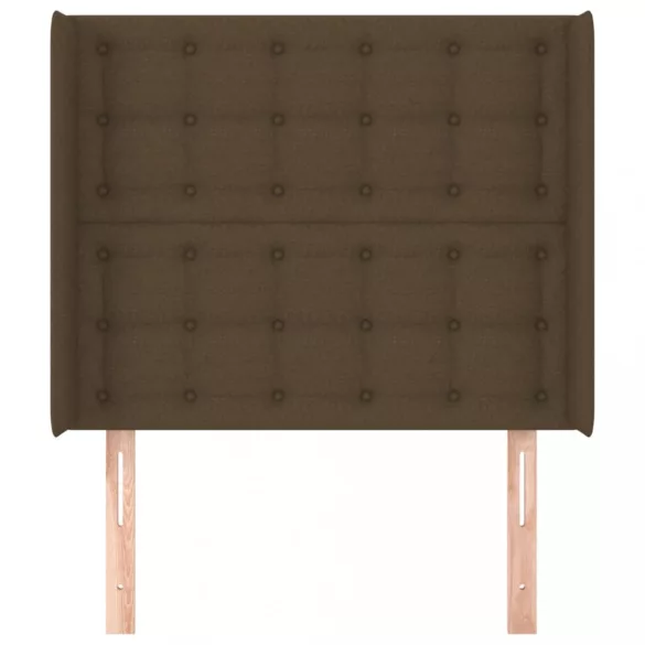 sötétbarna szövet fejtámla szárnyakkal 103x16x118/128 cm