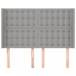 világosszürke szövet fejtámla szárnyakkal 147x16x118/128 cm