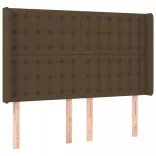 sötétbarna szövet fejtámla szárnyakkal 147x16x118/128 cm