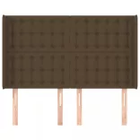 sötétbarna szövet fejtámla szárnyakkal 147x16x118/128 cm