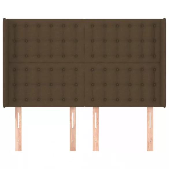 sötétbarna szövet fejtámla szárnyakkal 147x16x118/128 cm