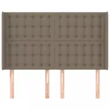 tópszínű szövet fejtámla szárnyakkal 147x16x118/128 cm