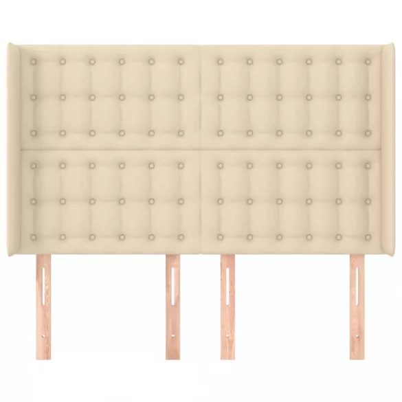 krémszínű szövet fejtámla szárnyakkal 147x16x118/128 cm