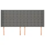 sötétszürke szövet fejtámla szárnyakkal 183x16x118/128 cm