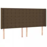 sötétbarna szövet fejtámla szárnyakkal 183x16x118/128 cm