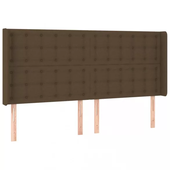 sötétbarna szövet fejtámla szárnyakkal 183x16x118/128 cm
