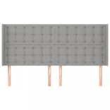 világosszürke szövet fejtámla szárnyakkal 203x16x118/128 cm