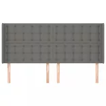 sötétszürke szövet fejtámla szárnyakkal 203x16x118/128 cm