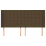 sötétbarna szövet fejtámla szárnyakkal 203x16x118/128 cm