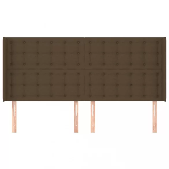 sötétbarna szövet fejtámla szárnyakkal 203x16x118/128 cm