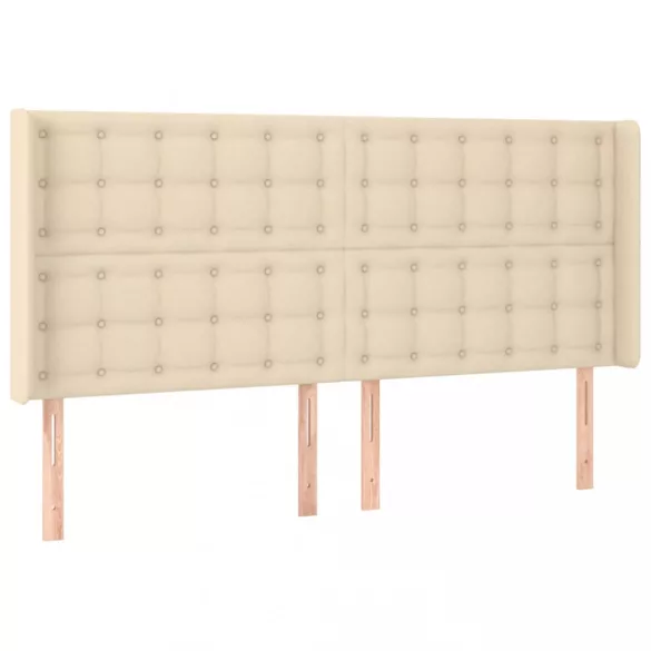 krémszínű szövet fejtámla szárnyakkal 203x16x118/128 cm