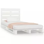 fehér tömör fenyőfa ágy matrac nélkül 75 x 190 cm