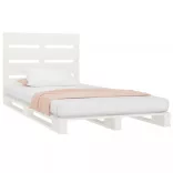 fehér tömör fenyőfa ágy matrac nélkül 75 x 190 cm