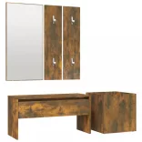 füstös tölgy színű szerelt fa előszobai bútorszett