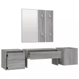 szürke sonoma színű szerelt fa előszobai bútorszett