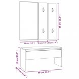 szürke sonoma színű szerelt fa előszobai bútorszett