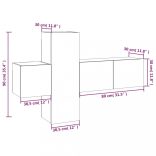 3 részes szürke sonoma színű szerelt fa TV-szekrényszett