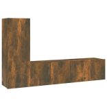 3 részes füstös tölgy színű szerelt fa TV-szekrényszett