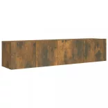 2 részes füstös tölgy színű szerelt fa TV-szekrényszett