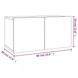 2 részes füstös tölgy színű szerelt fa TV-szekrényszett