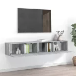 2 részes szürke sonoma színű szerelt fa TV-szekrényszett