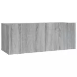 2 részes szürke sonoma színű szerelt fa TV-szekrényszett