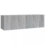 2 részes szürke sonoma színű szerelt fa TV-szekrényszett