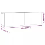 2 részes szürke sonoma színű szerelt fa TV-szekrényszett