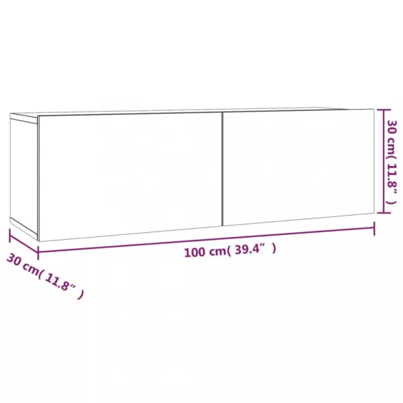 2 részes szürke sonoma színű szerelt fa TV-szekrényszett