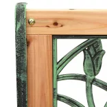 öntöttvas és tömör fenyőfa kerti pad 122 cm