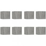 8 db szürke sonoma színű fali TV-szekrény 30,5 x 30 x 30 cm