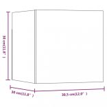 8 db szürke sonoma színű fali TV-szekrény 30,5 x 30 x 30 cm