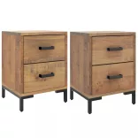 2 db tömör fenyőfa éjjeliszekrény 36 x 30 x 45 cm