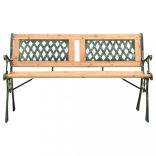 öntöttvas és tömör fenyőfa kerti pad 122 cm