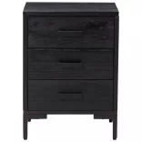 2 db fekete tömör fenyőfa éjjeliszekrény 40x30x55 cm