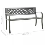 szürke kerti acélpad 125 cm