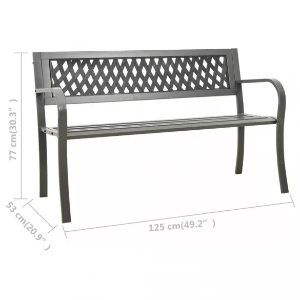 szürke kerti acélpad 125 cm
