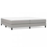 világosszürke szövet rugós ágykeret 200 x 200 cm