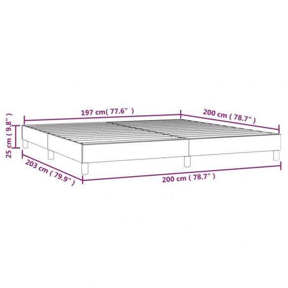 világosszürke szövet rugós ágykeret 200 x 200 cm