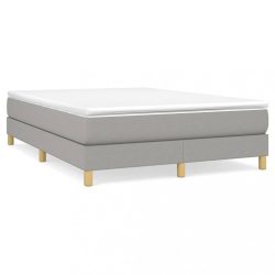 világosszürke szövet rugós ágykeret 140 x 190 cm