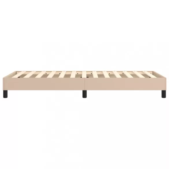 cappuccino színű műbőr rugós ágykeret 90 x 190 cm
